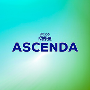 logo da marca ascenda em azul no fundo branco