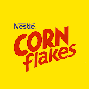 logo da marca corn flakes em vermelho no fundo branco