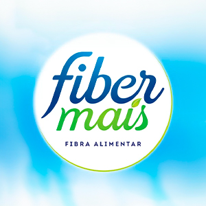 logo da marca fibermais em azul e verde no fundo branco