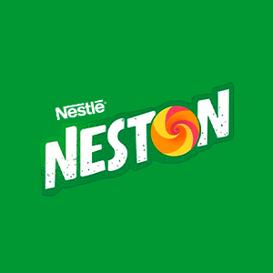 logo da marca neston em branco em fundo verde