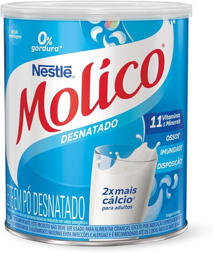 Leite em Pó Desnatado MOLICO Total Cálcio 280g