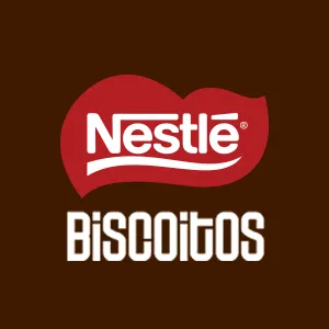 logo da marca nestlé biscoitos em vermelho no fundo branco